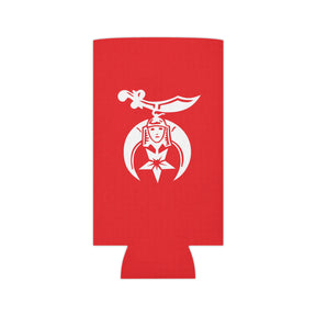 Shriners Can Cooler - Red Polyester Exterior - Bricks Masons
