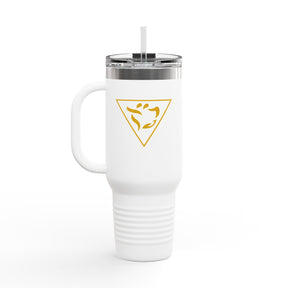 Grand Tiler of Solomon Ringneck Tumbler - White Stainless Steel & Insulated 40oz - Bricks Masons