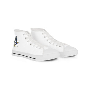Master Mason Blue Lodge Australia Jurisdiction Sneaker - High Top Black & White S&C G - Bricks Masons