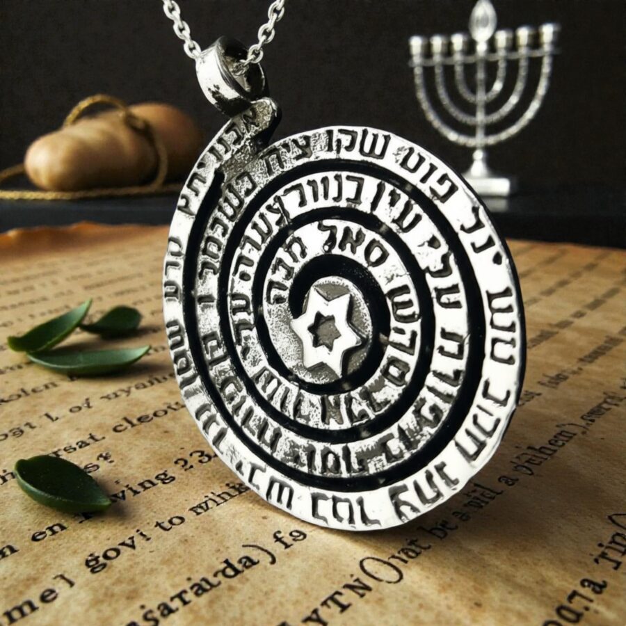 Star of David and Angels Pendant, Silver, 2.7 cm, 7 g, Art. 992 - Bricks Masons