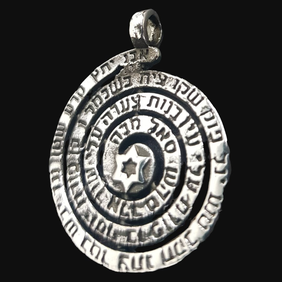 Star of David and Angels Pendant, Silver, 2.7 cm, 7 g, Art. 992 - Bricks Masons