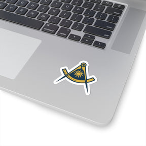 Past Master Blue Lodge Sticker Decal - Kiss-Cut Compass & Quadrant (Arc)