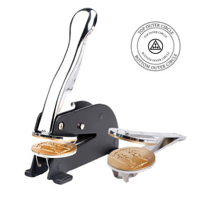 Emulation Rite Desktop Seal Press - Stainless Steel With Black Customizable - Bricks Masons