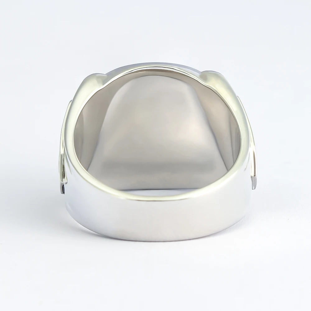 Anillo de la Logia Azul de Maestro Masón - Plata de ley S&amp;C con herramientas masónicas en los laterales