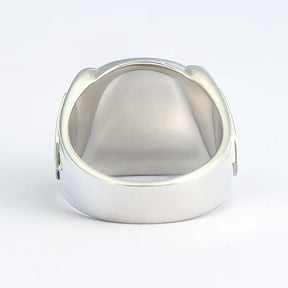 Anillo de la Logia Azul de Maestro Masón - Plata de ley S&amp;C con herramientas masónicas en los laterales