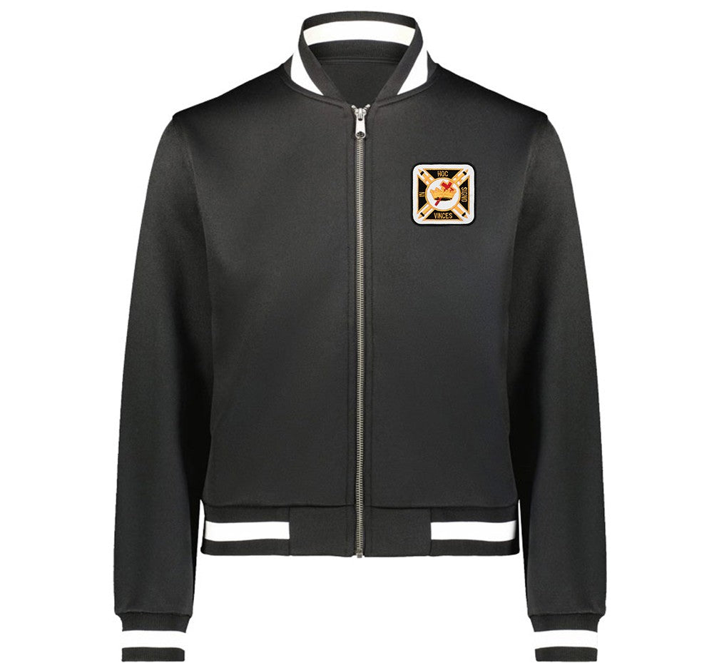 Knights Templar Jacket - Black With White Trim & Embroidered Emblem - Bricks Masons