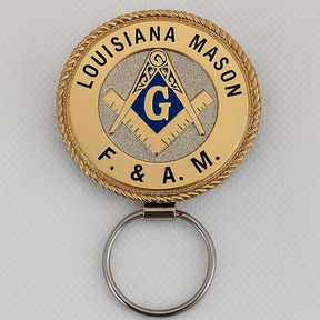 Master Mason Blue Lodge Keychain - Handcrafted Louisiana F. & A. M. Mason - Bricks Masons