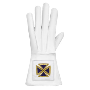 Past Grand Commander Knights Templar Gauntlet - Leather Machine Embroidery - Bricks Masons