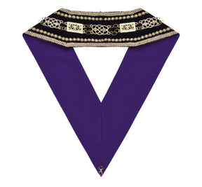 Grand Master Blue Lodge Chain Collar - Gold Plated Chain Purple Velvet - Bricks Masons
