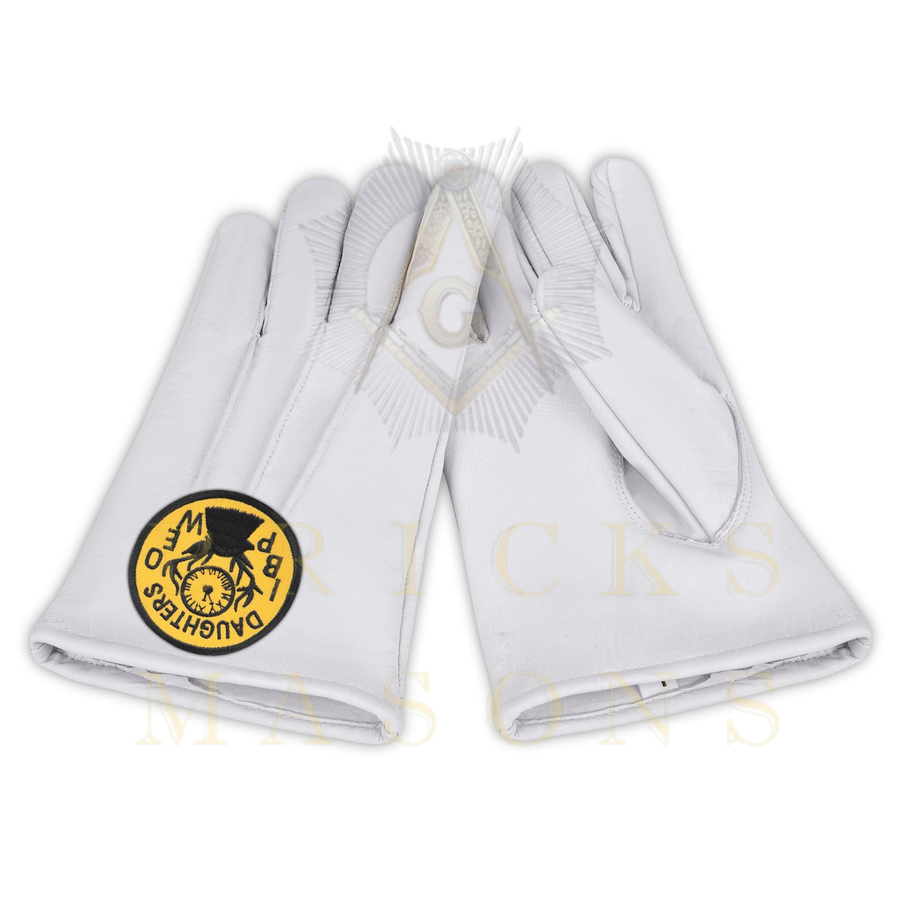 Elks of the World Gloves - White Leather Daughters of IBPOEW