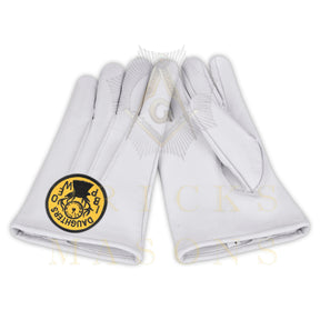Elks of the World Gloves - White Leather Daughters of IBPOEW