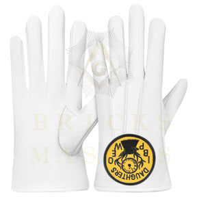 Elks of the World Gloves - White Leather Daughters of IBPOEW