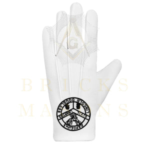 Elks of the World Gloves - White Cotton Civil Liberties - Bricks Masons