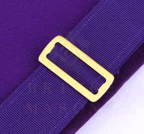 Grand Master Blue Lodge Apron - Customizable Emblem Premium Quality Purple Velvet Gold Bullion & Fringe - Bricks Masons