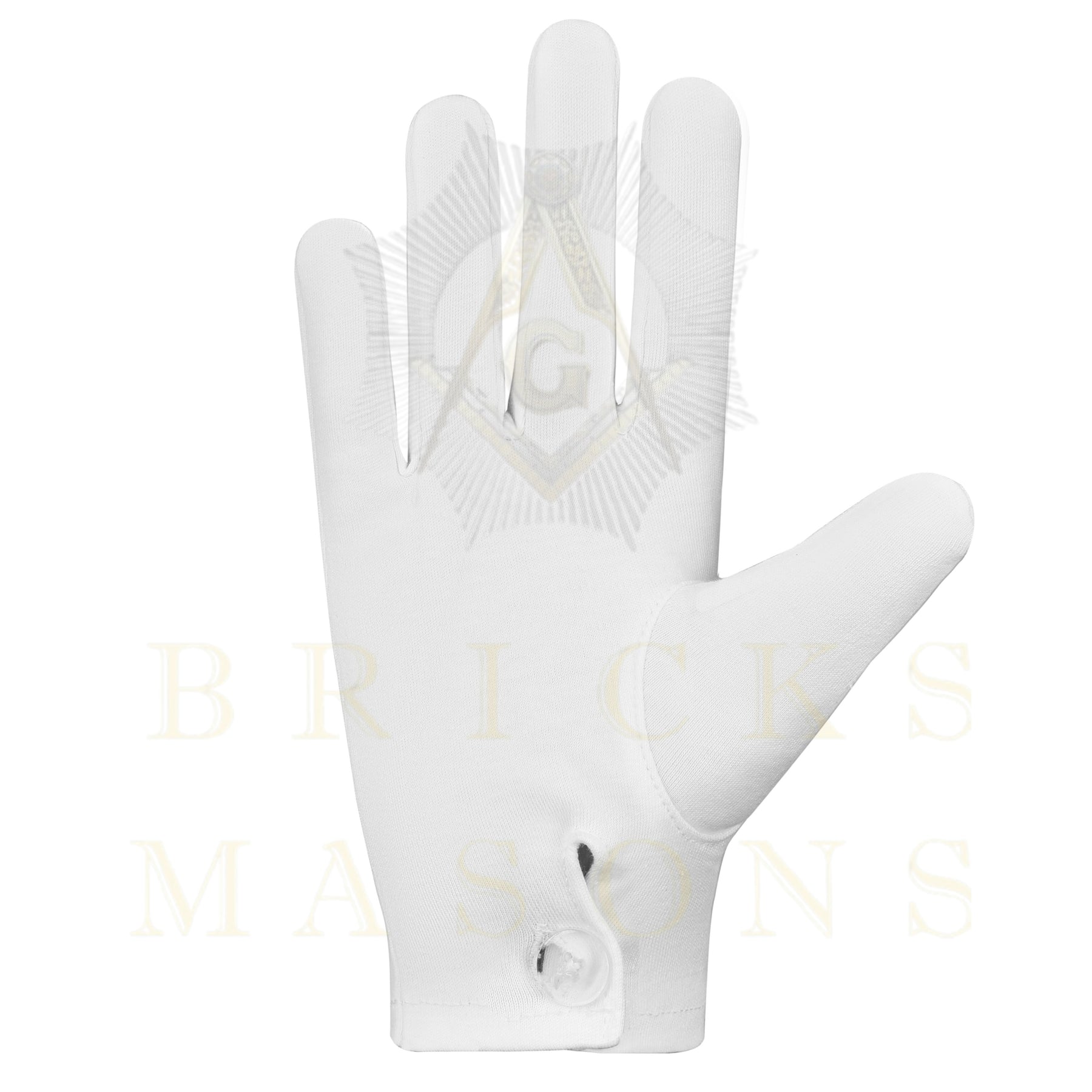 14th Degree Scottish Rite Gloves - White Cotton Central Jurisdiction - Bricks Masons