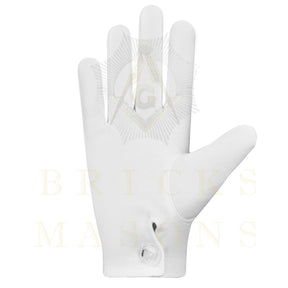 Grand Council Gloves - White Cotton With Purple Patch