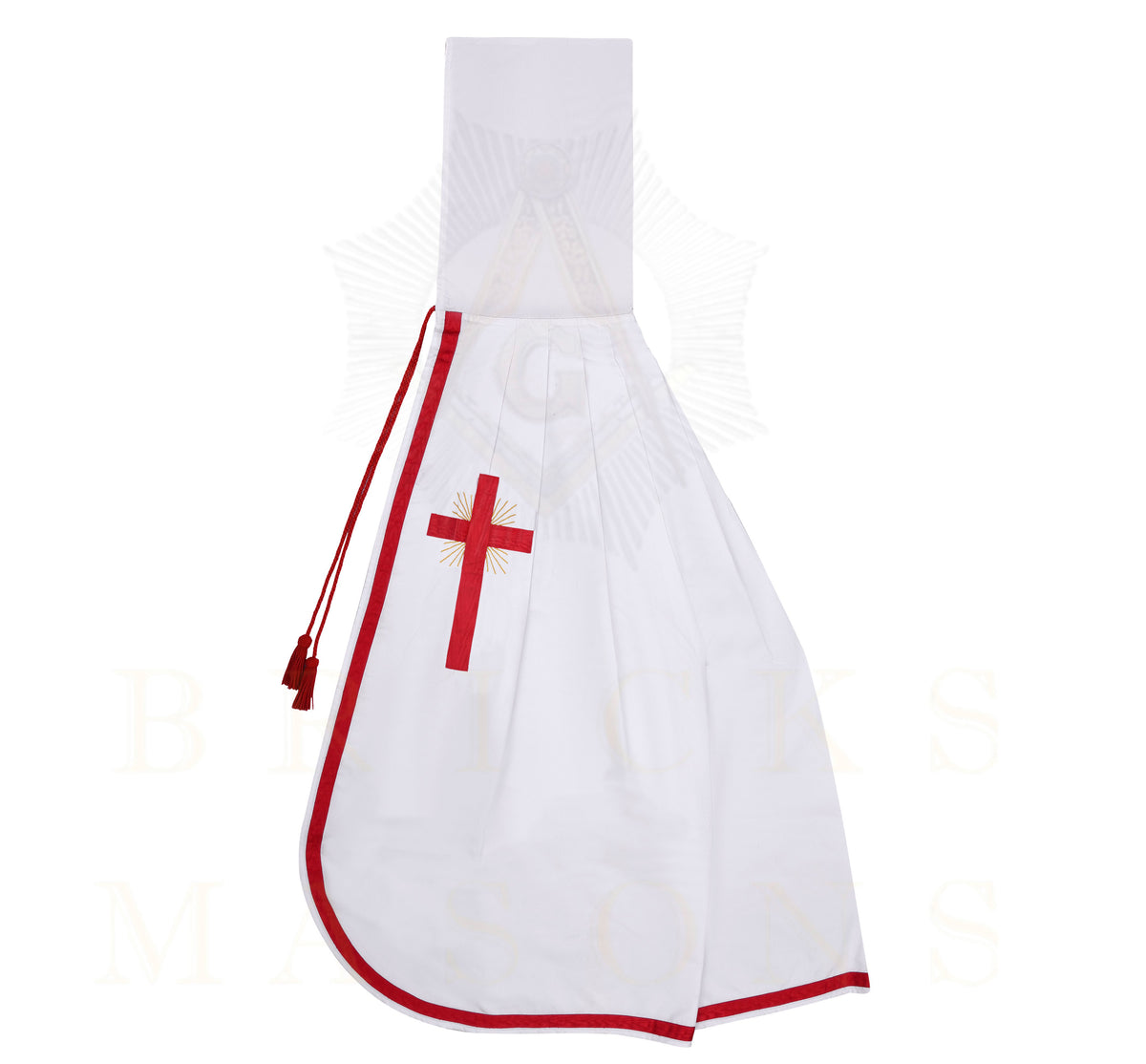 Knights Templar Mantle - White With Red Ribbon & Cross
