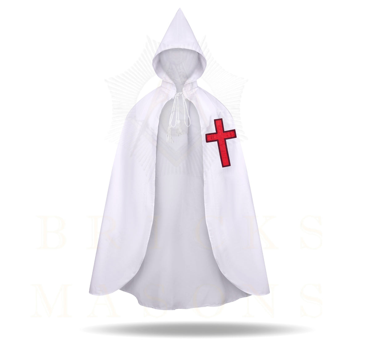 Knights Templar Mantle - White With Red Cross Various Sizes