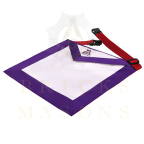 Royal Arch Chapter & Council Apron - Reversible Double-Sided Purple & Red Ribbon