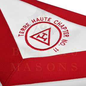 Royal Arch Chapter & Council Apron - Reversible Double-Sided Purple & Red Ribbon