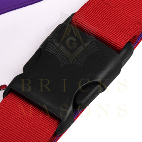 Royal Arch Chapter & Council Apron - Reversible Double-Sided Purple & Red Ribbon