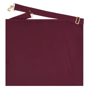 Worshipful Master Emulation Rite Apron - Turquoise & Maroon Moire with Gold Triple Taus