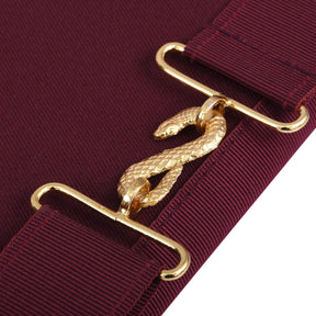Worshipful Master Emulation Rite Apron - Turquoise & Maroon Moire with Gold Triple Taus
