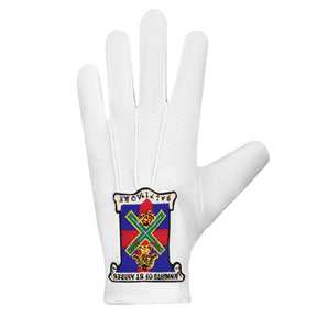 29th Degree Scottish Rite Gloves - White Cotton Knights of St. Andrew