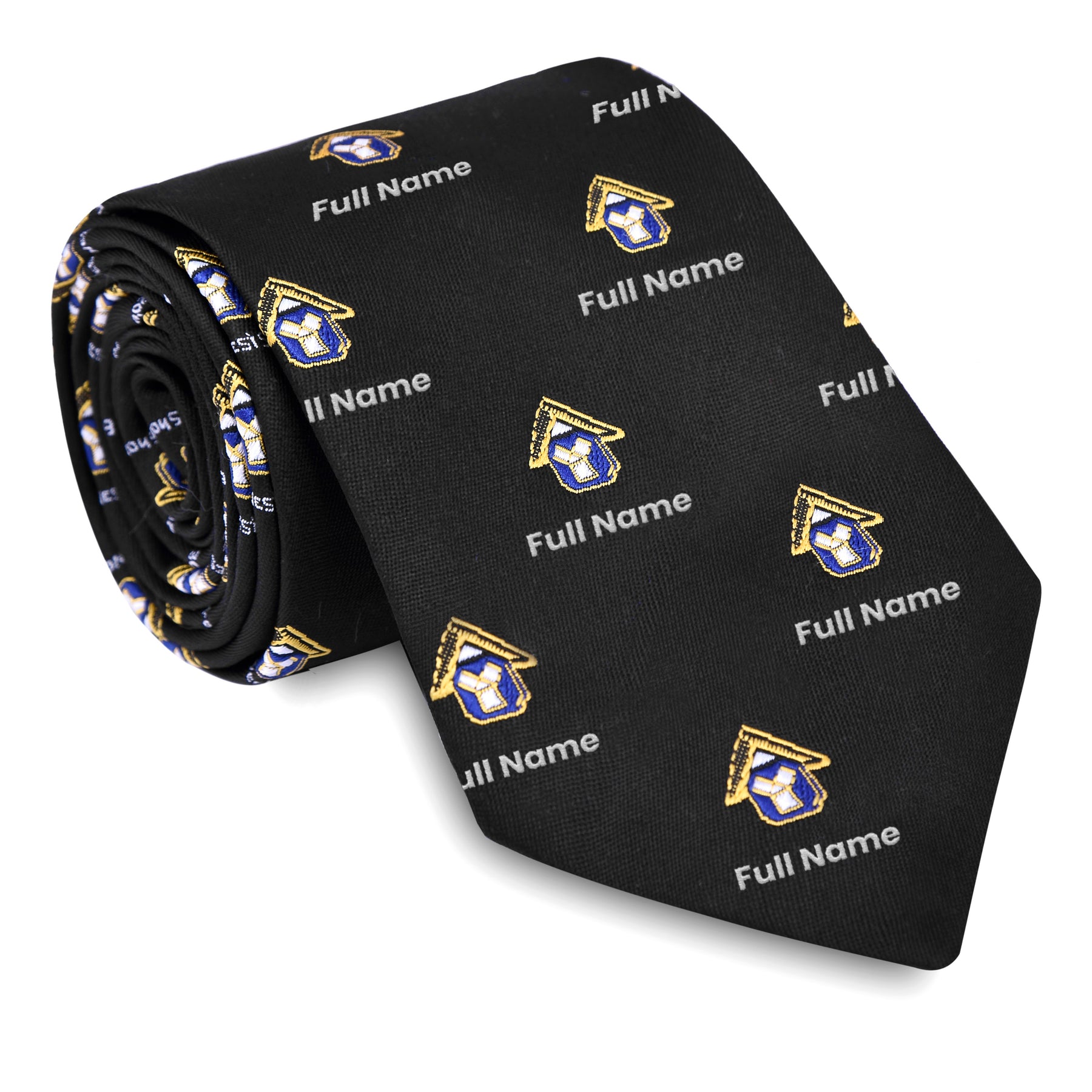 Past Master Craft English Regulation Necktie - Black Silk Customizable - Bricks Masons