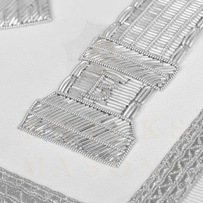 Past Master Blue Lodge Apron - Bullion With Wreath & Pillars