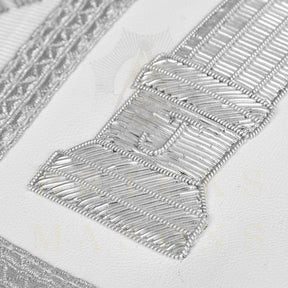 Past Master Blue Lodge Apron - Bullion With Wreath & Pillars