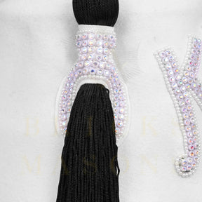 DOI Fez Hat - Pure White With Rhinestones (2 Rows as pictured)