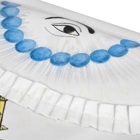 Hand-Painted Apron - Lambskin The Two Pillars of Jachin & Boaz