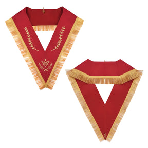 Master Mason Blue Lodge Collar - Red Ribbon Gold Braid & Fringe