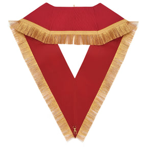 Master Mason Blue Lodge Collar - Red Ribbon Gold Braid & Fringe