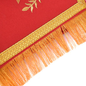 Master Mason Blue Lodge Cuff - Red with Gold Machine Embroidery Bullion & Fringe - Bricks Masons