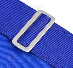 Junior Steward Blue Lodge Officer Apron - Machine Embroidery With Waist Belt Customizable Flap - Bricks Masons