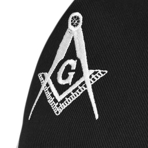 Master Mason Blue Lodge Baseball Cap - Black With White Embroidered Emblem