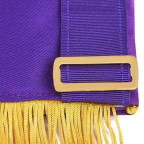 Grand Master Blue Lodge Apron - Purple Velvet With Yellow Fringe & Tassels