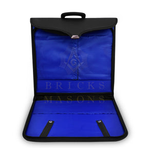 Past Sovereign Master Allied Masonic Degrees Apron Case - Personalized Black Imitation Leather MM, WM, Provincial - Bricks Masons