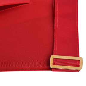 Royal Arch Chapter Apron - Red Velvet With Gold Embroided Emblem & Braid - Bricks Masons