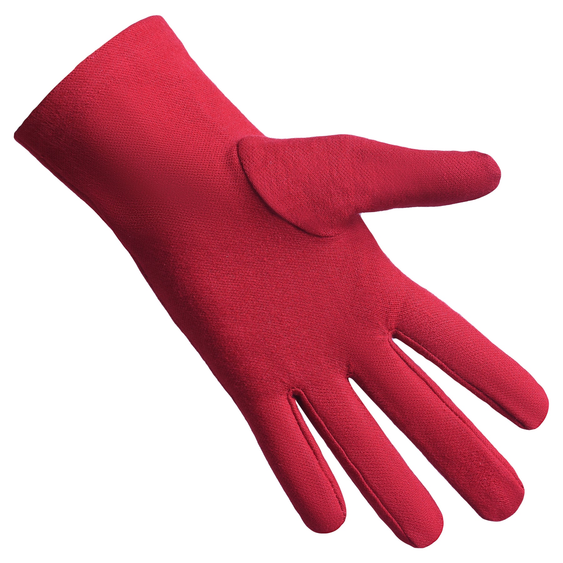 Knights Templar Commandery Glove - Red Cotton With White Patch - Bricks Masons