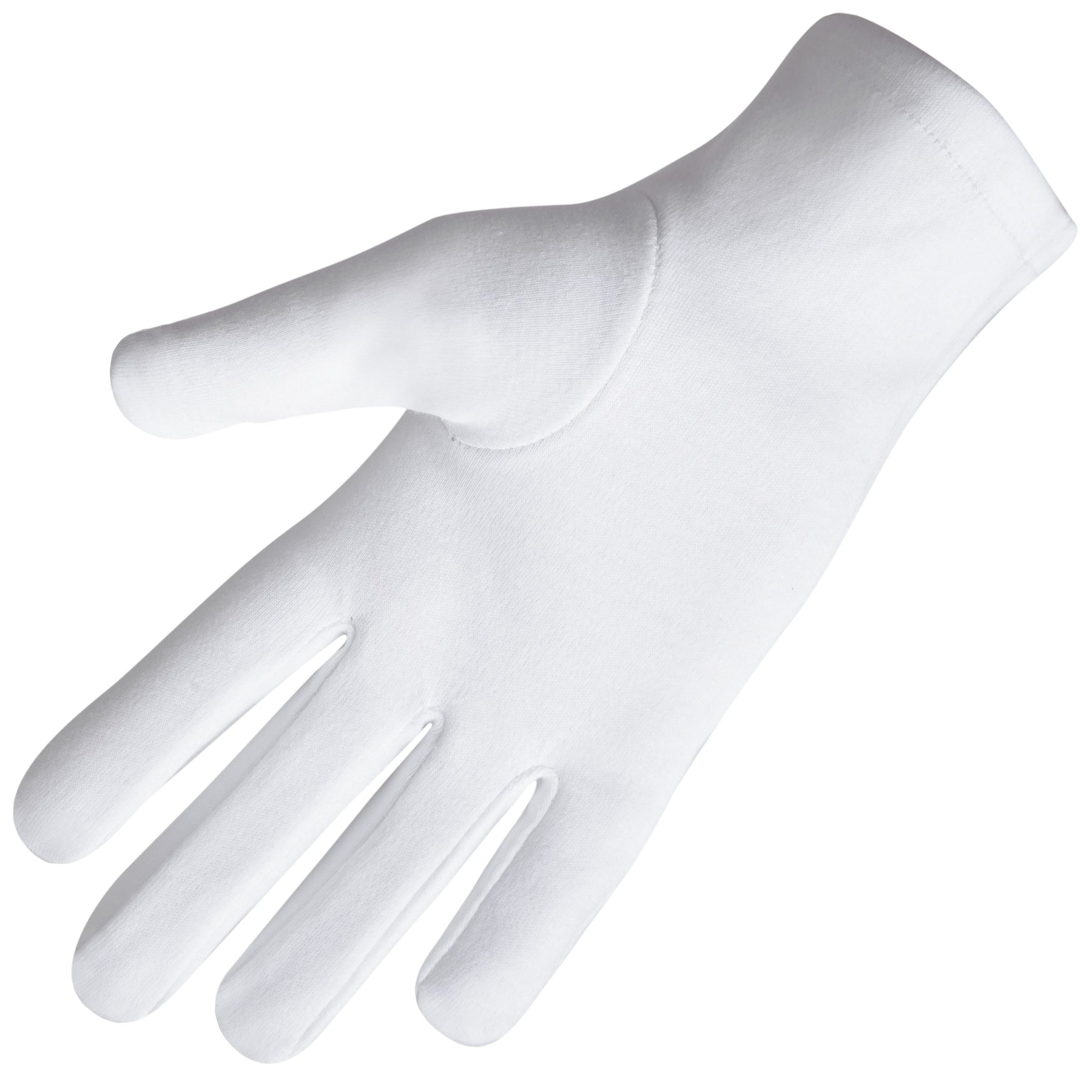 Knights Templar Commandery Glove - White Cotton With Square Patch - Bricks Masons