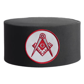 Master Mason Blue Lodge Crown Cap - White & Red Emblem - Bricks Masons