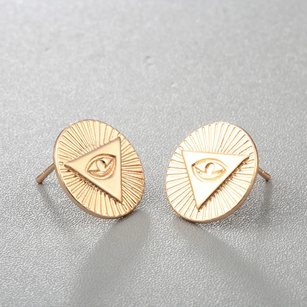 Eye Of Providence Earring - Zinc Alloy - Bricks Masons