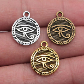 Ancient Egypt Pendant - Double Sided Eye Zinc Alloy (10pcs) - Bricks Masons