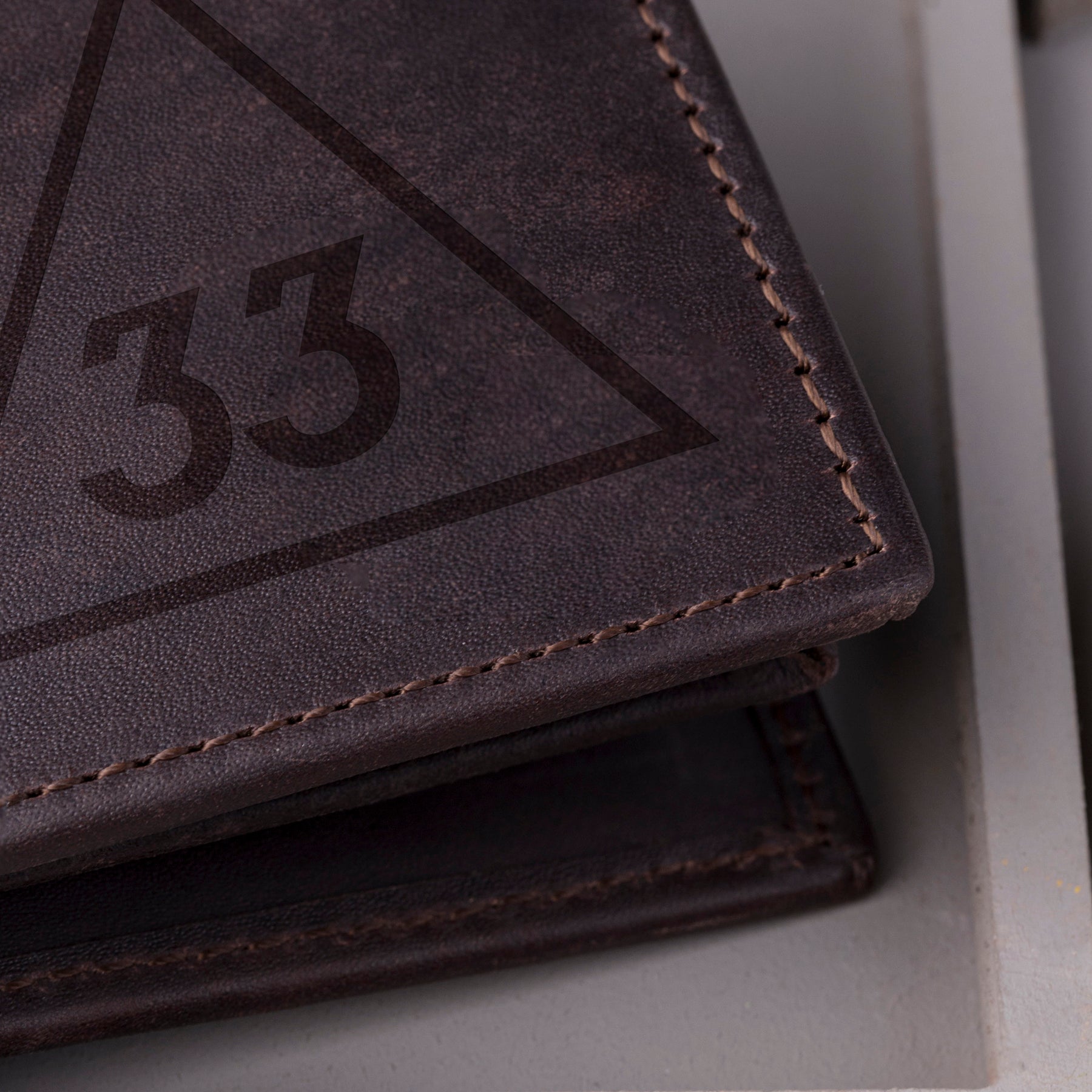 33rd Degree Scottish Rite Wallet - Handmade Leather - Bricks Masons