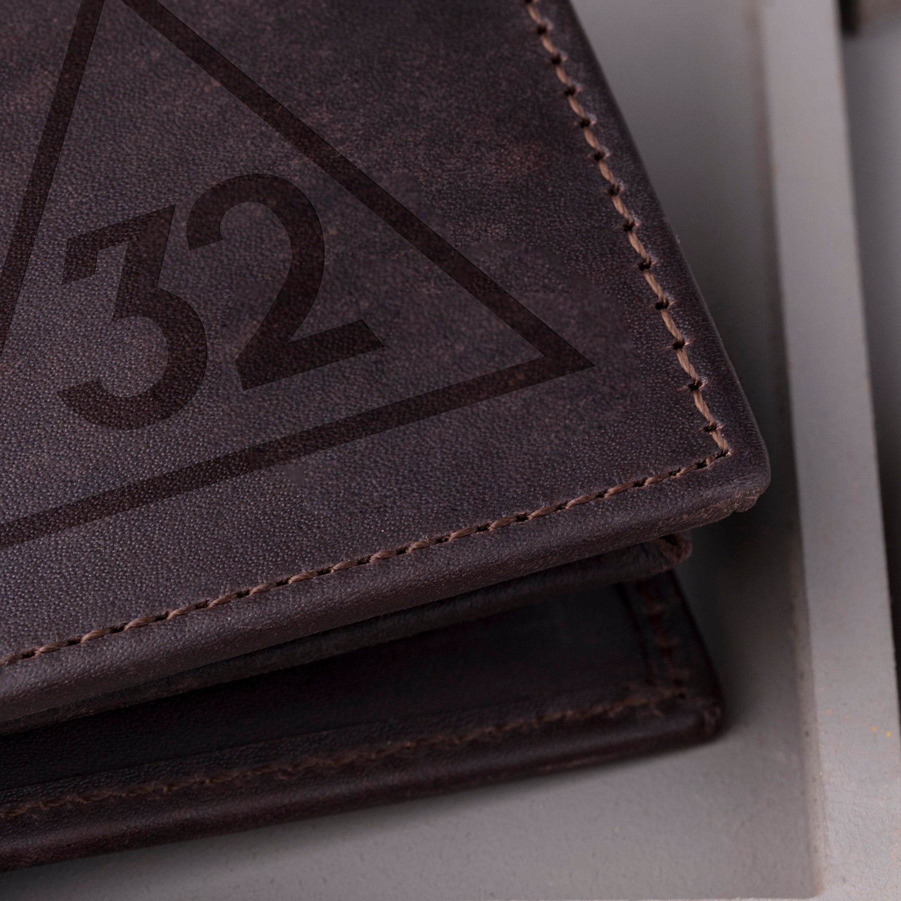 32nd Degree Scottish Rite Wallet - Handmade Leather - Bricks Masons