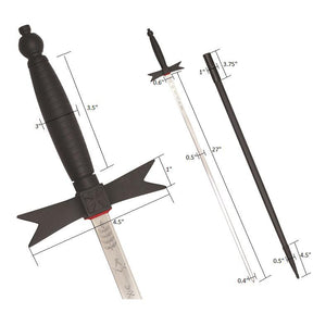 Knights Templar Commandery Sword - with Black Hilt and Black Scabbard