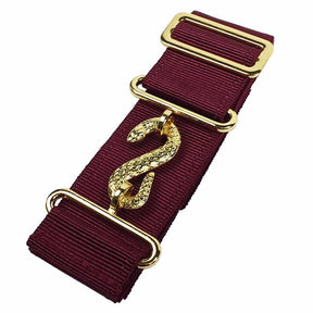 Masonic Apron Belt Extender - Maroon Belt with Silver/Gold Clasp